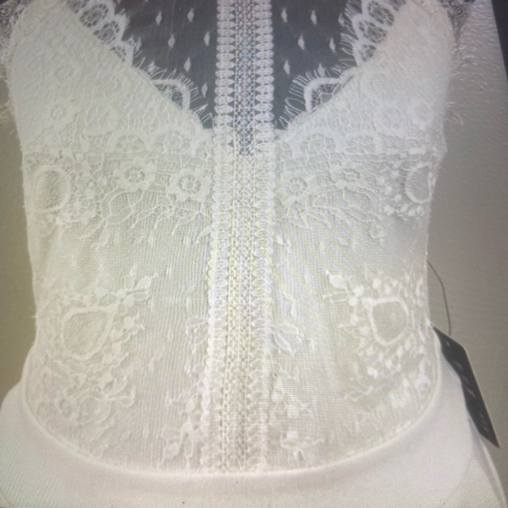 Express Halter Lace pieced Jumpsuit